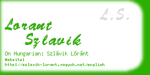 lorant szlavik business card