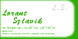 lorant szlavik business card